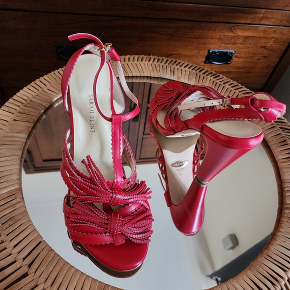 Sarah Flint Shoes - Sarah Flint Vibrant Red Strappy Heels